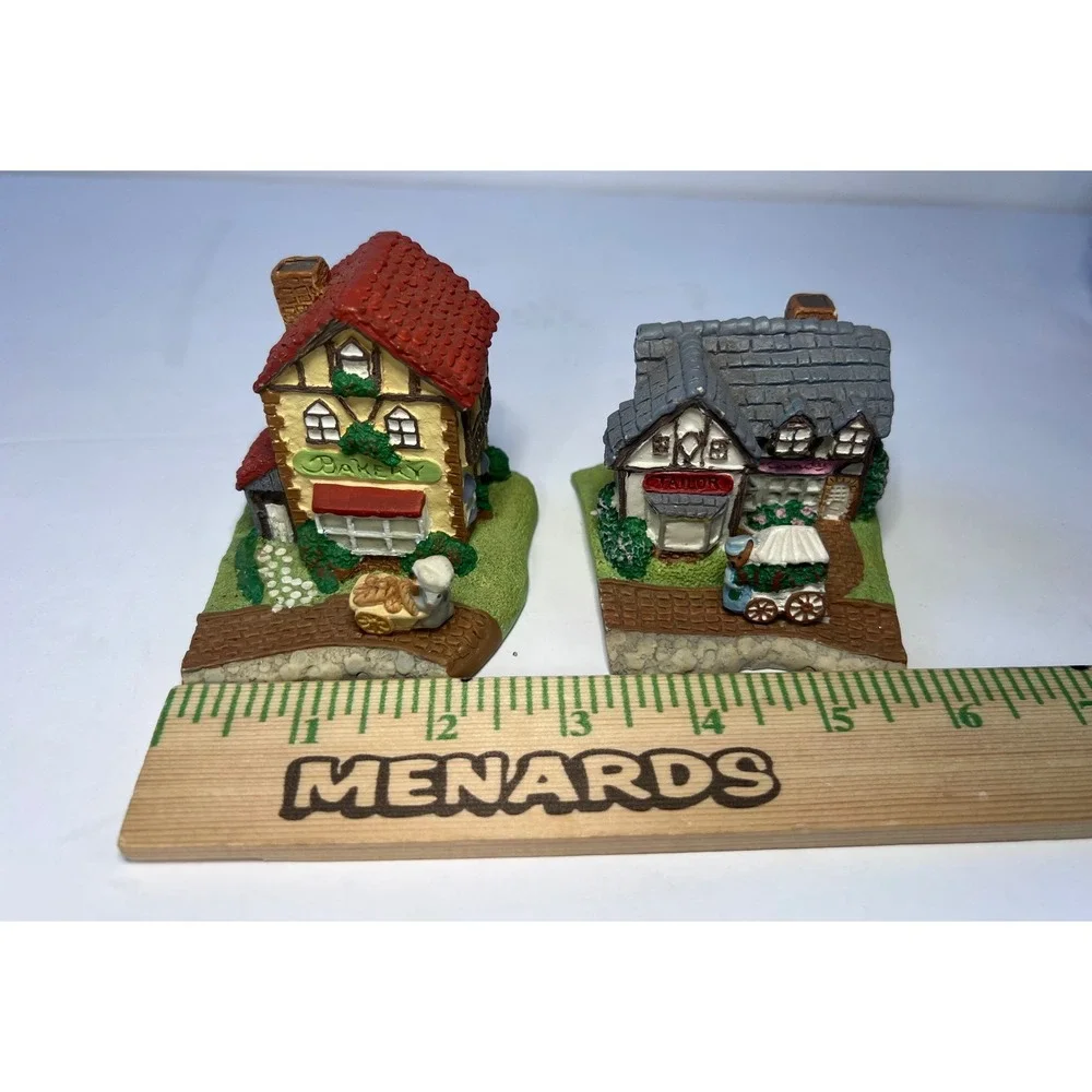 Vintage 1994 Avon Fine Collectibles Miniature Village Bakery Tailor Set